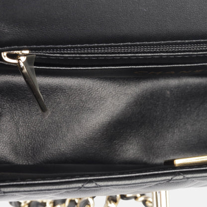 Chanel Classic Flap Lambskin Black Shoulder Bag Style 156