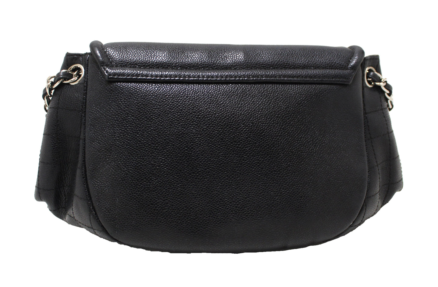 Chanel Black Caviar Leather Timeless Large Half Moon Flap Bag
