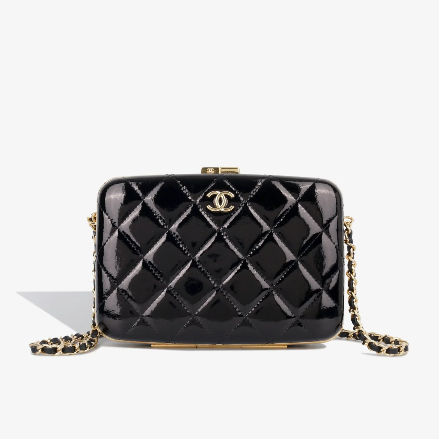 Chanel Patent Leather Black Clutch