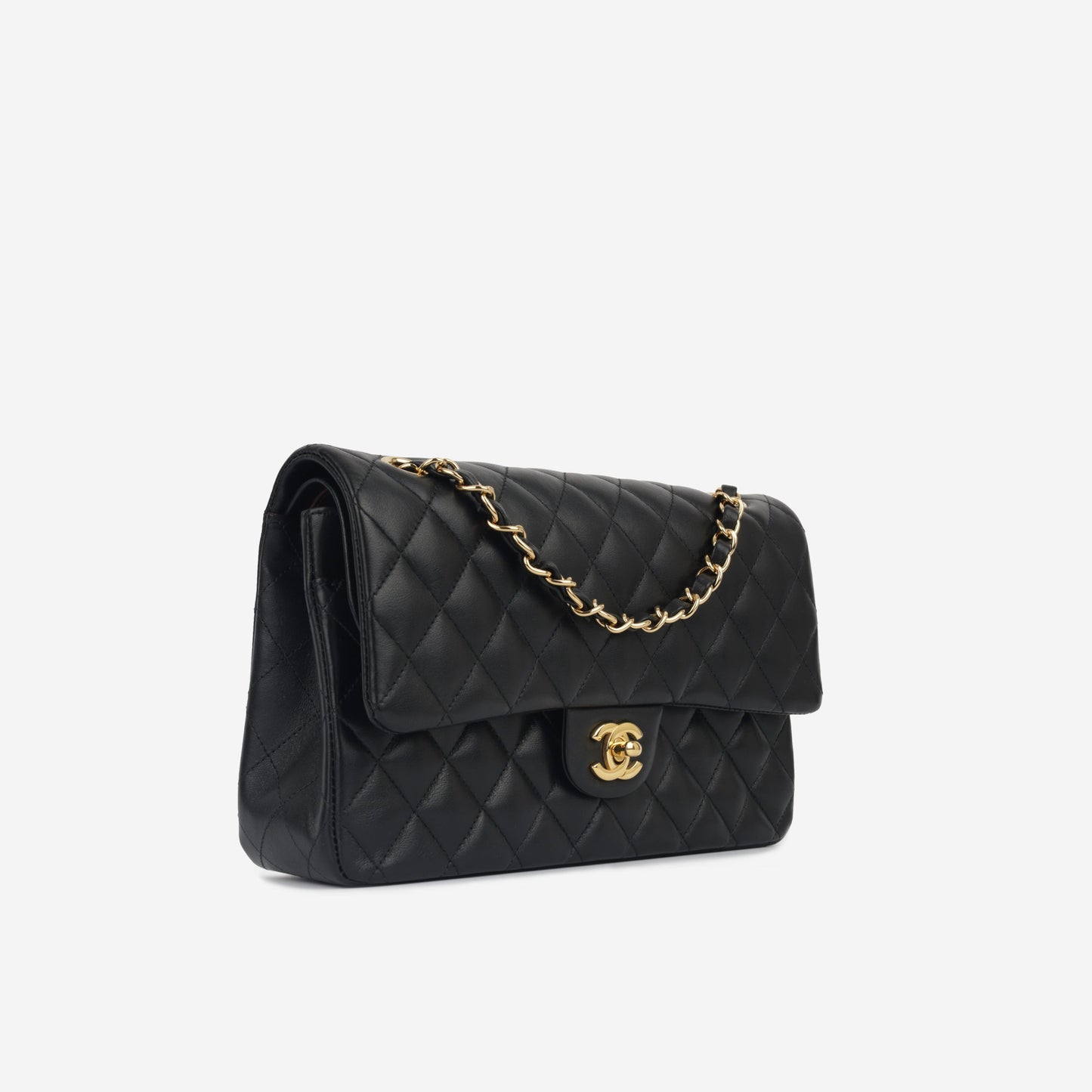 Chanel Classic Flap Lambskin Black Shoulder Bag Style 92