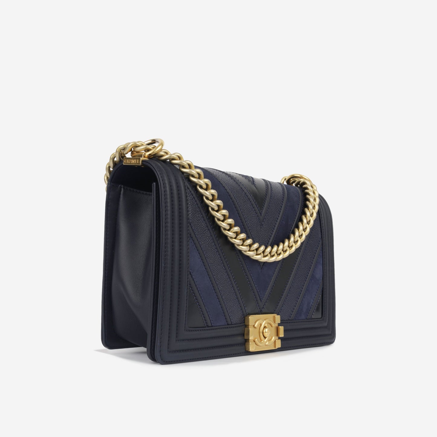 Chanel Boy Bag Caviar Gold Shoulder Bag Caviar