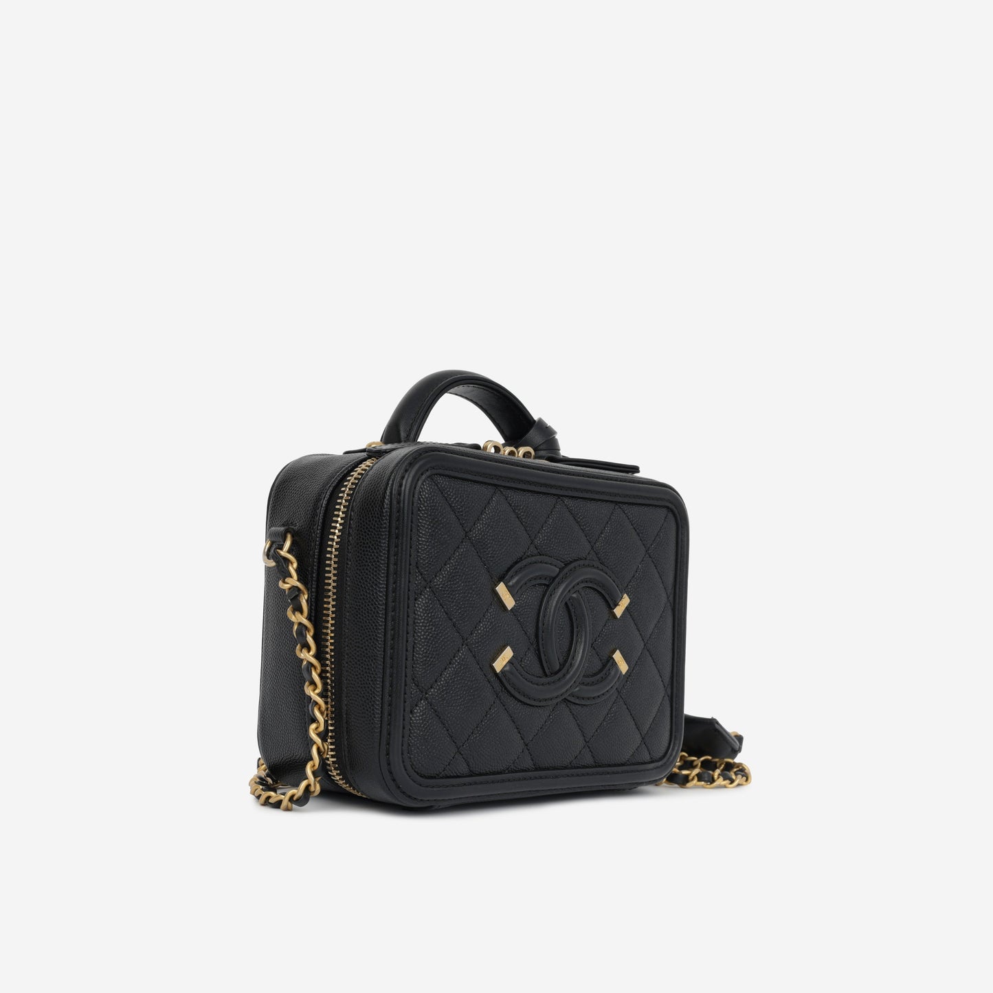 Chanel Filigree Cc Vanity Case - Black