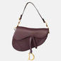 Dior Saddle Burgundy Medium Grained Leather Handbag