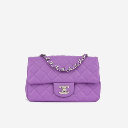 Chanel Classic Flap Lambskin Silver Shoulder Bag Style 22