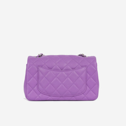 Chanel Classic Flap Lambskin Silver Shoulder Bag Style 22