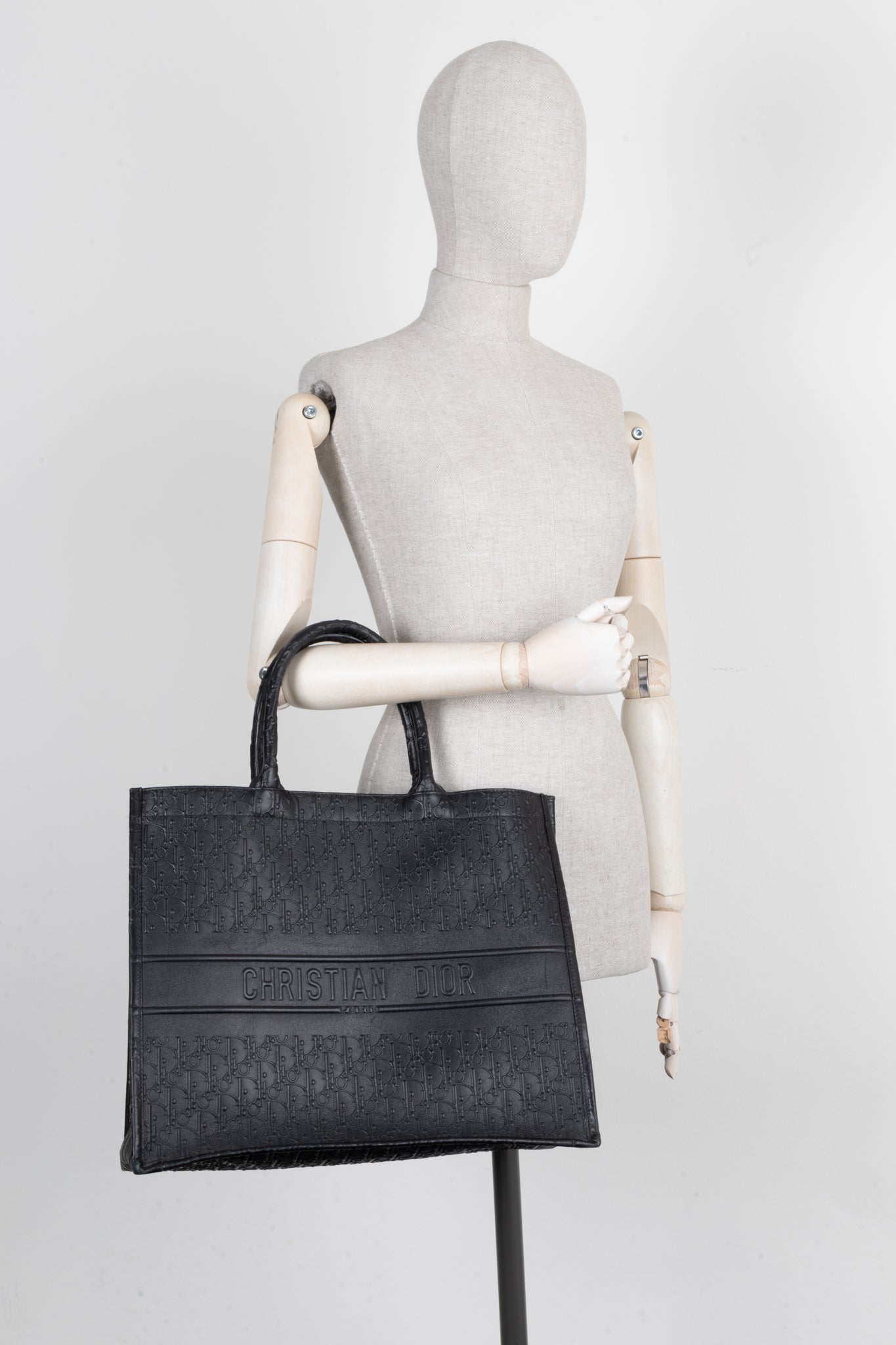 Dior Book Tote Leather Black Tote Bag Style 2