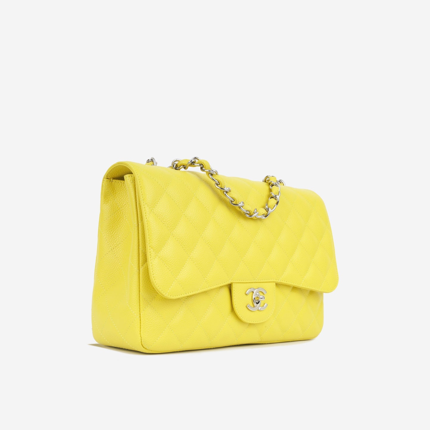 Chanel Classic Flap Lambskin Silver Shoulder Bag Style 5