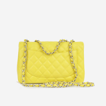Chanel Classic Flap Lambskin Silver Shoulder Bag Style 5