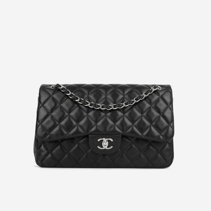 Chanel Classic Flap Lambskin Black Shoulder Bag Style 20