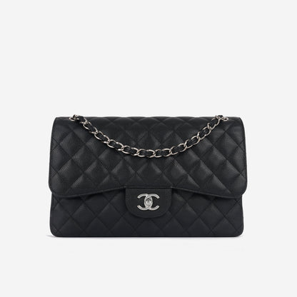 Chanel Classic Flap Lambskin Black Shoulder Bag Style 22