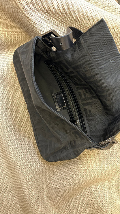 FENDI Baguette Bag Zucca Canvas Black