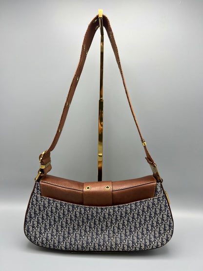 Dior Leather Canvas Shoulder Bag