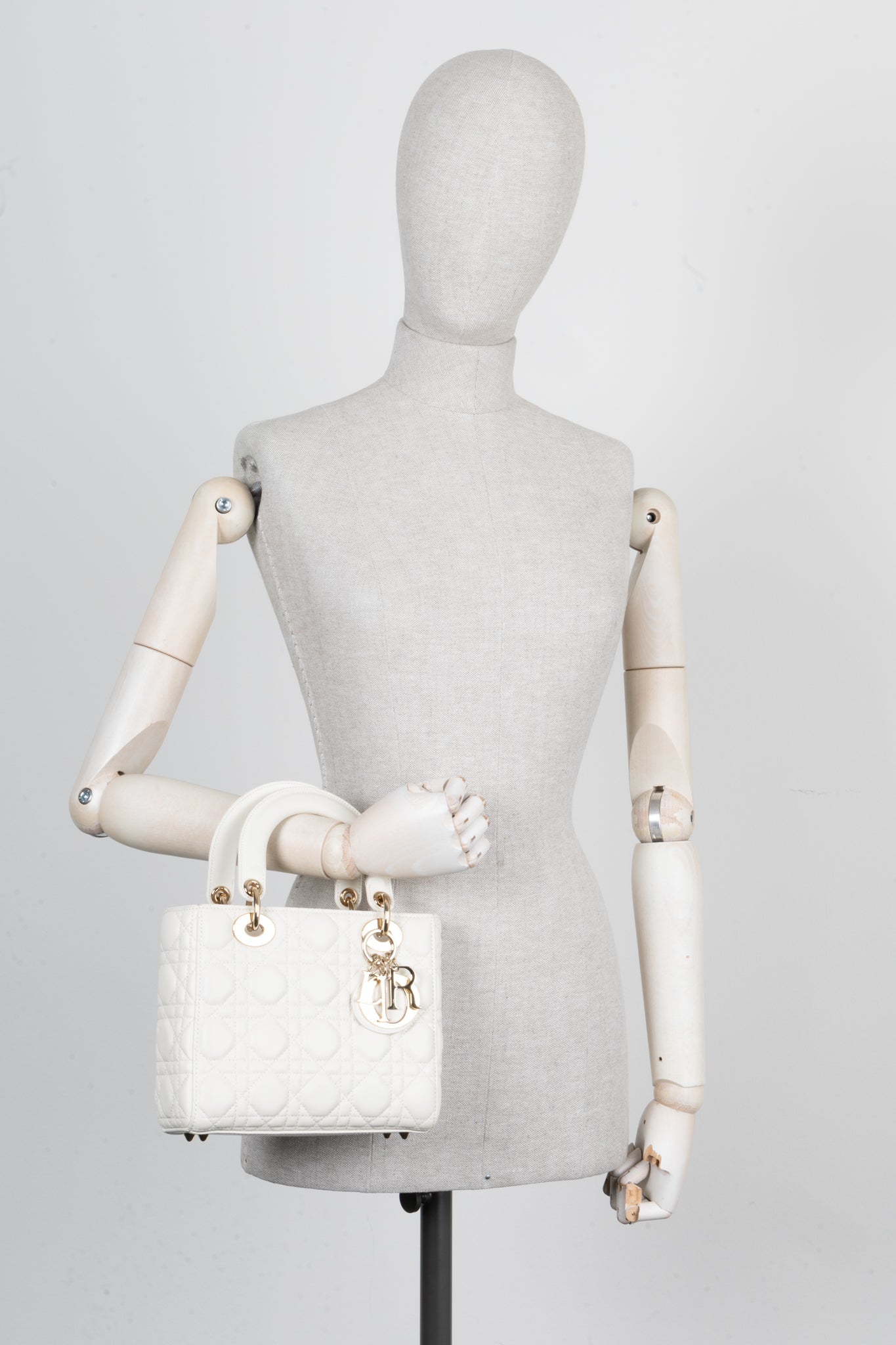 Christian Dior Small Lady Dior My Abcdior Bag White