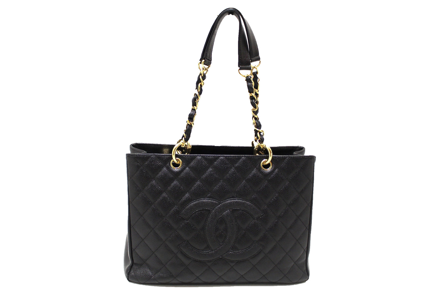 Chanel Quilted Caviar Leather Black Tote Style 4