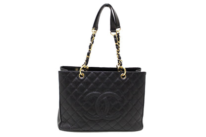 Chanel Quilted Caviar Leather Black Tote Style 4