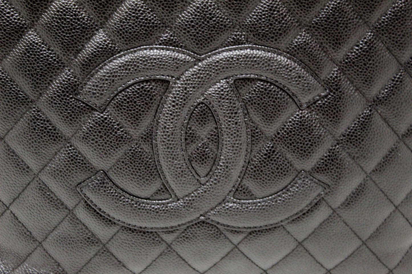Chanel Quilted Caviar Leather Black Tote Style 4