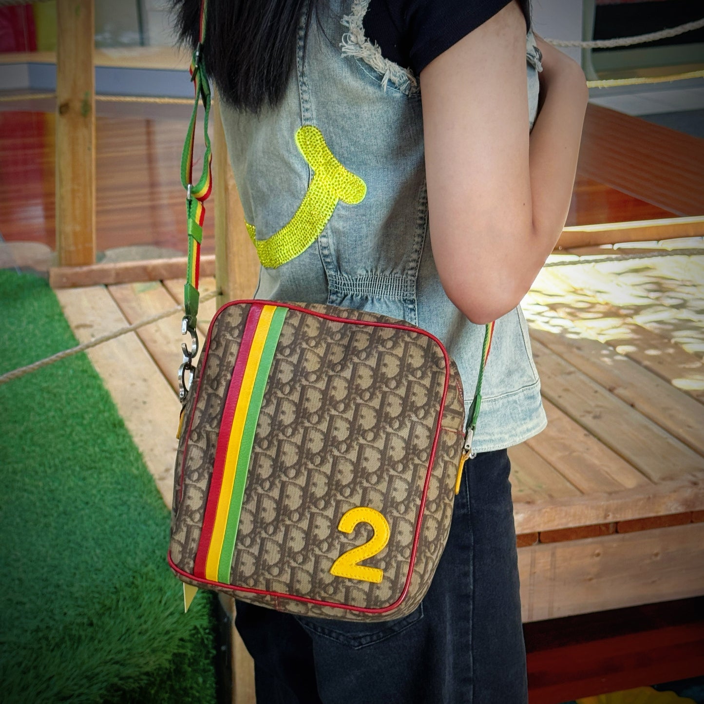 Christian Dior Diorissimo Rasta Messenger Bag Tws