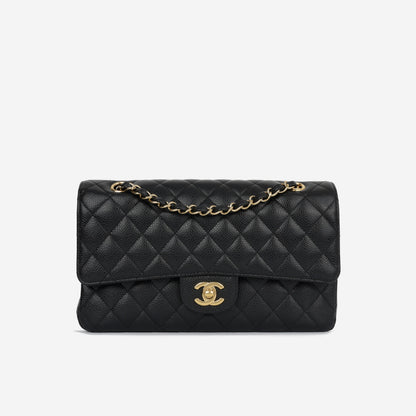 Chanel Classic Flap Lambskin Black Shoulder Bag Style 307