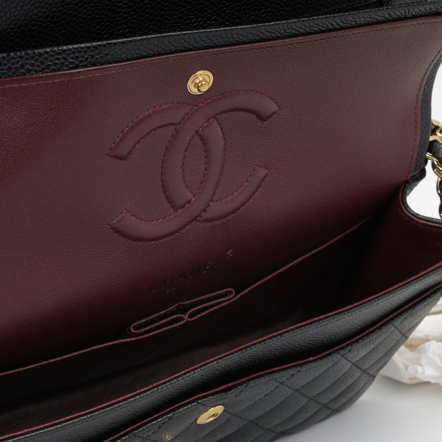 Chanel Classic Flap Lambskin Black Shoulder Bag Style 309