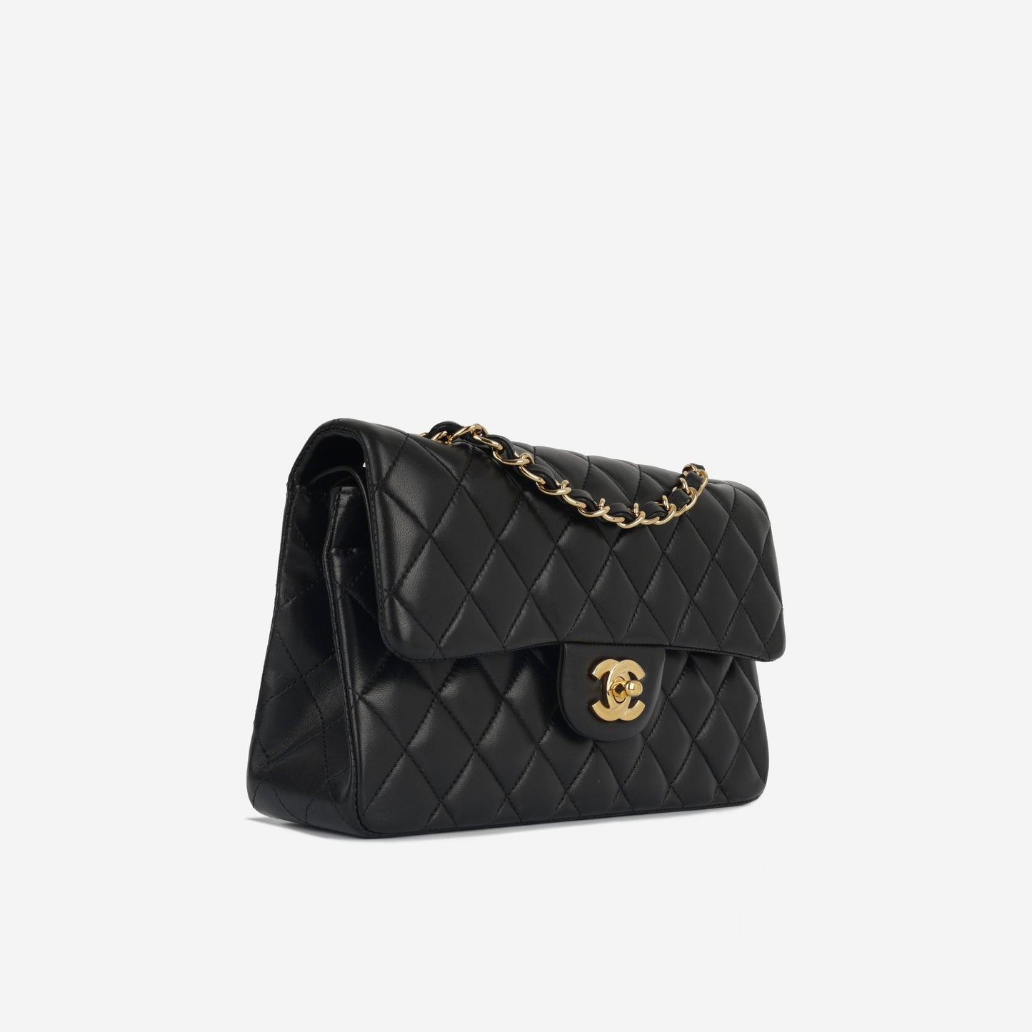 Chanel Classic Flap Lambskin Black Shoulder Bag Style 349