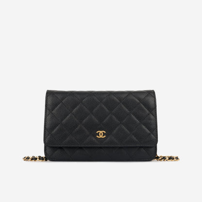 Chanel Wallet On Chain Lambskin Black Crossbody