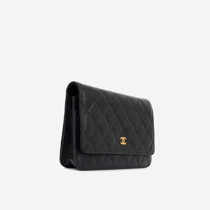 Chanel Wallet On Chain Lambskin Black Crossbody