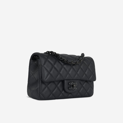 Chanel Classic Flap Lambskin Black Shoulder Bag Style 334