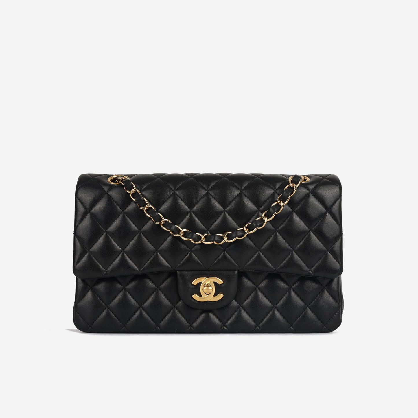 Chanel Classic Flap Lambskin Black Shoulder Bag Style 68