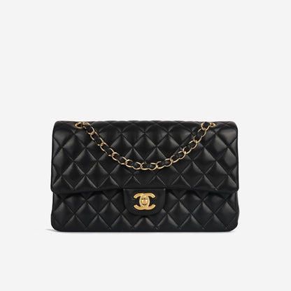 Chanel Classic Flap Lambskin Black Shoulder Bag Style 68
