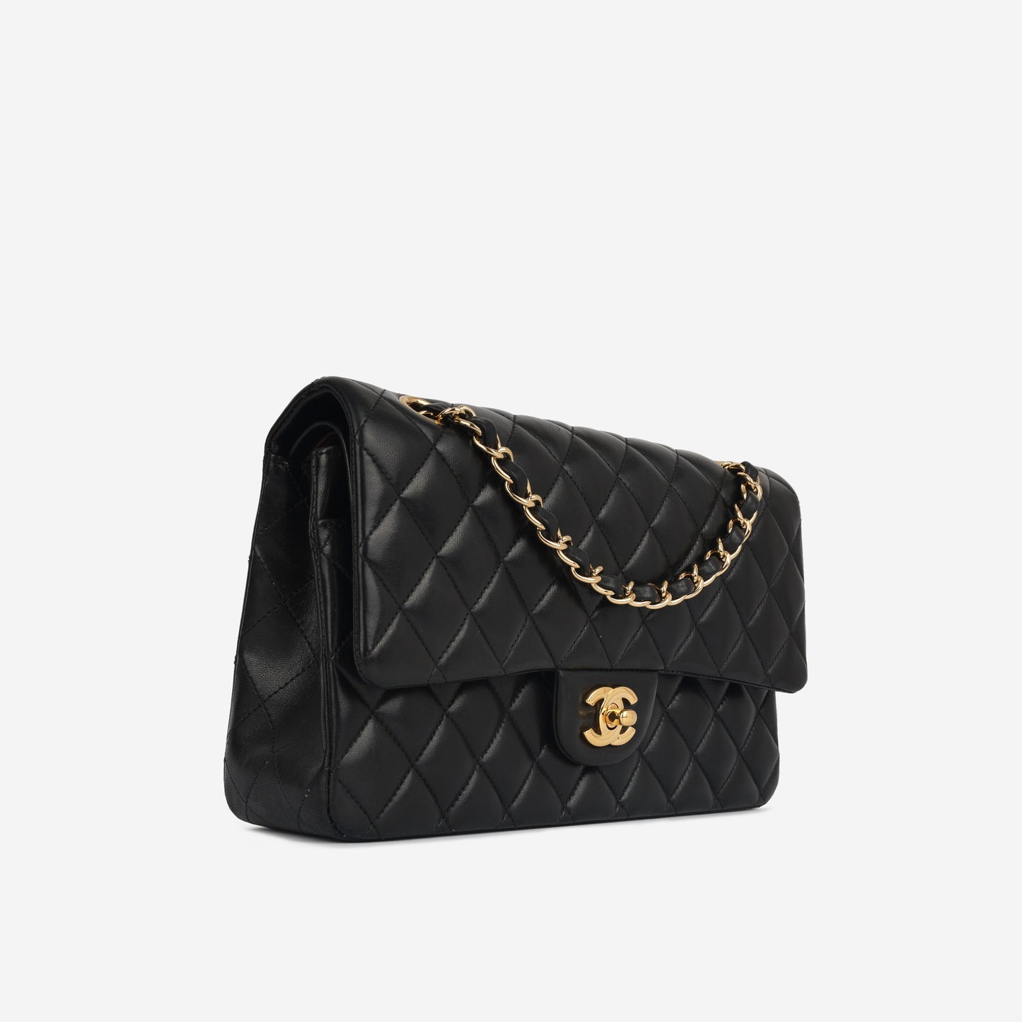 Chanel Classic Flap Lambskin Black Shoulder Bag Style 68