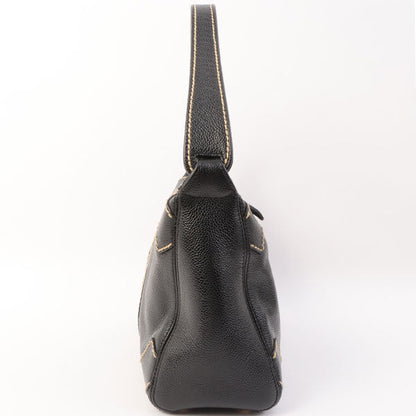 Chanel Around 2005 Made Caviar Skin Wild Stitch Cc Mark Shoulder Bag Black