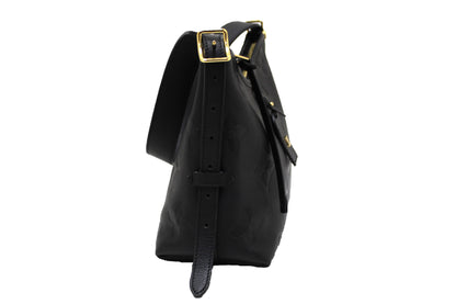 Chanel Black Aged Quilted Calfskin Leather Gold Bar Top Handle Medium Flap Bag