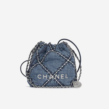 Chanel Chanel 22 Quilted Silver Shoulder Bag