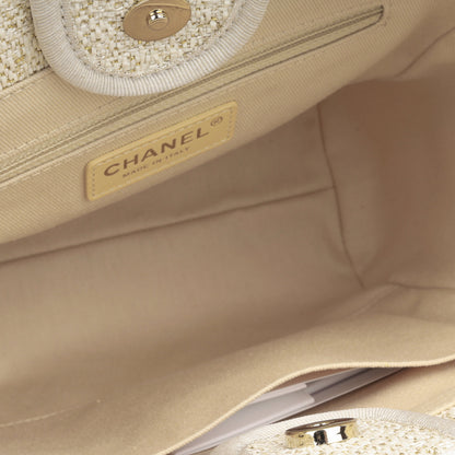Chanel Deauville Tweed Gold Tote Bag Style 2