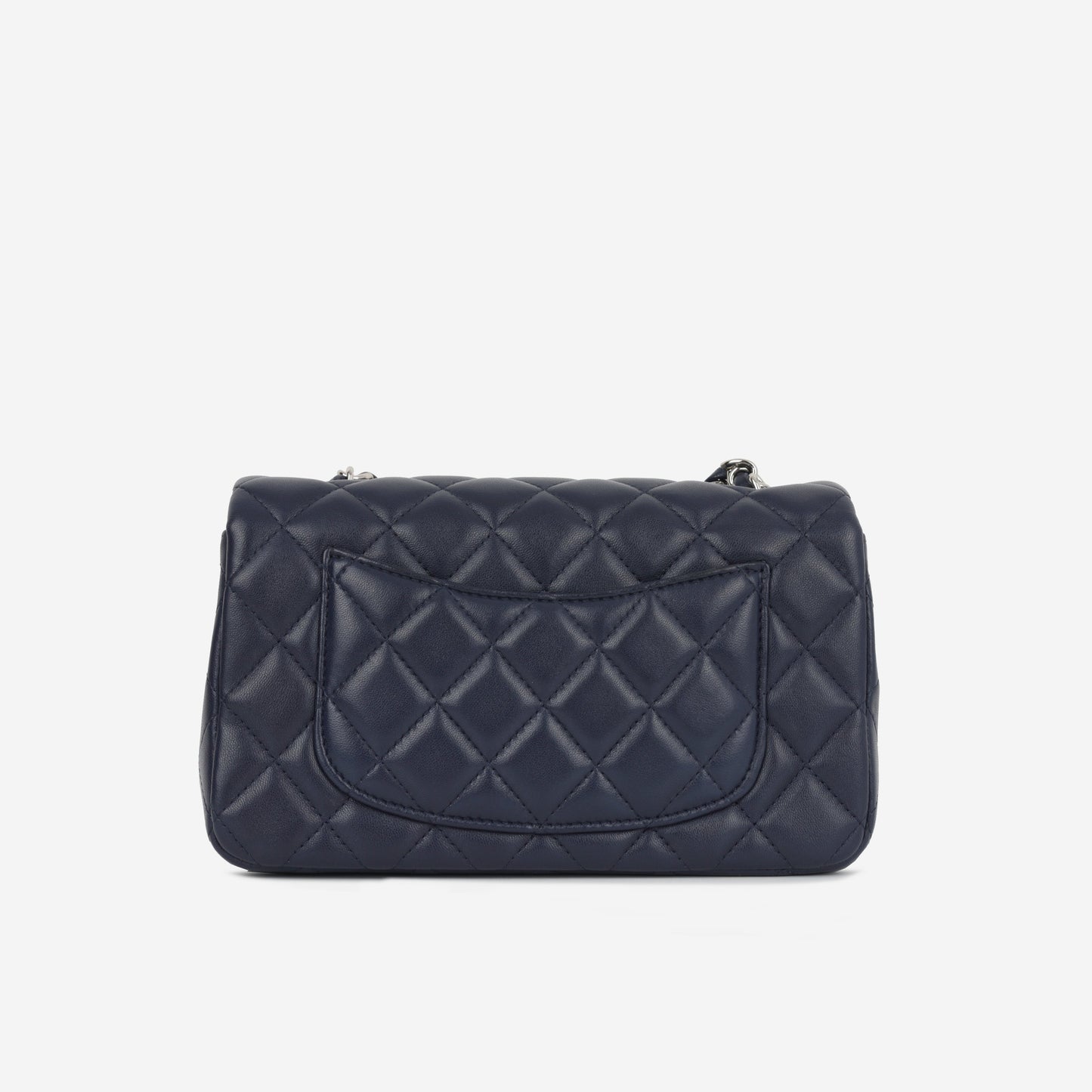 Chanel Classic Flap Lambskin Silver Shoulder Bag Style 20