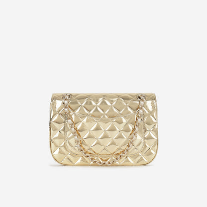 Chanel Classic Flap Lambskin Gold Shoulder Bag Style 145
