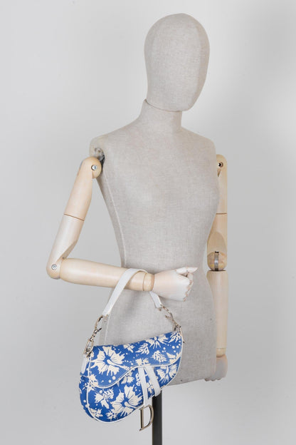 Christian Dior Surf Chick Saddle Bag Blue White
