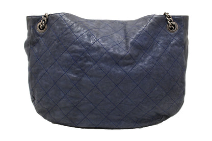 Chanel Blue Quilted Caviar Leather Hobo Shoulder Bag