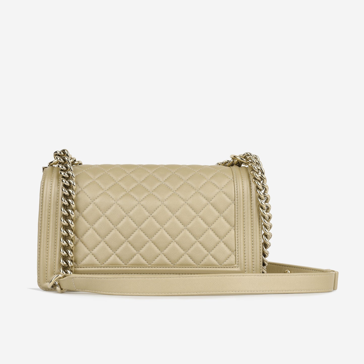 Chanel Boy Bag Caviar Gold Shoulder Bag