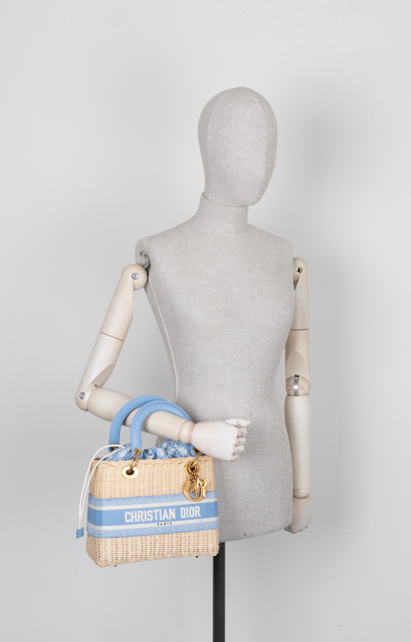 Christian Dior Dioriviera Medium Lady Dior Bag Blue Beige