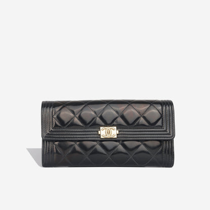 Chanel Boy Bag Lambskin Black Shoulder Bag Style 55