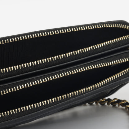 Chanel Cc Filigree Clutch On Chain