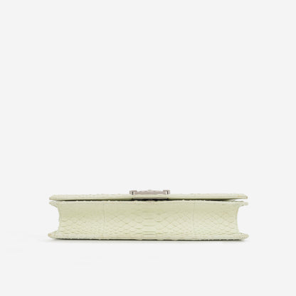 Chanel Boy Lambskin Silver Shoulder Bag