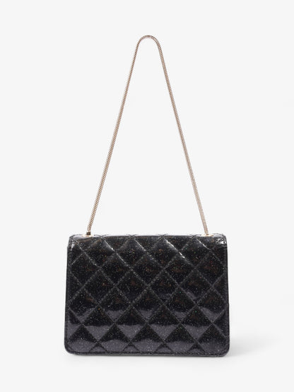 Chanel 2 55 Black Glitter Patent Leather Mini