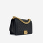 Chanel Boy Bag Lambskin Black Shoulder Bag Style 17