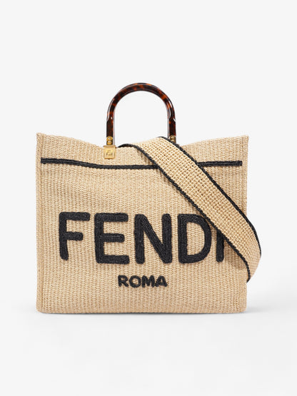 Fendi Sunshine Leather Black Tote Bag Black