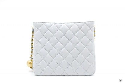 Chanel C Pearl Crush Hobo Ice Blue Calfskin Shoulder Bags Gbhw