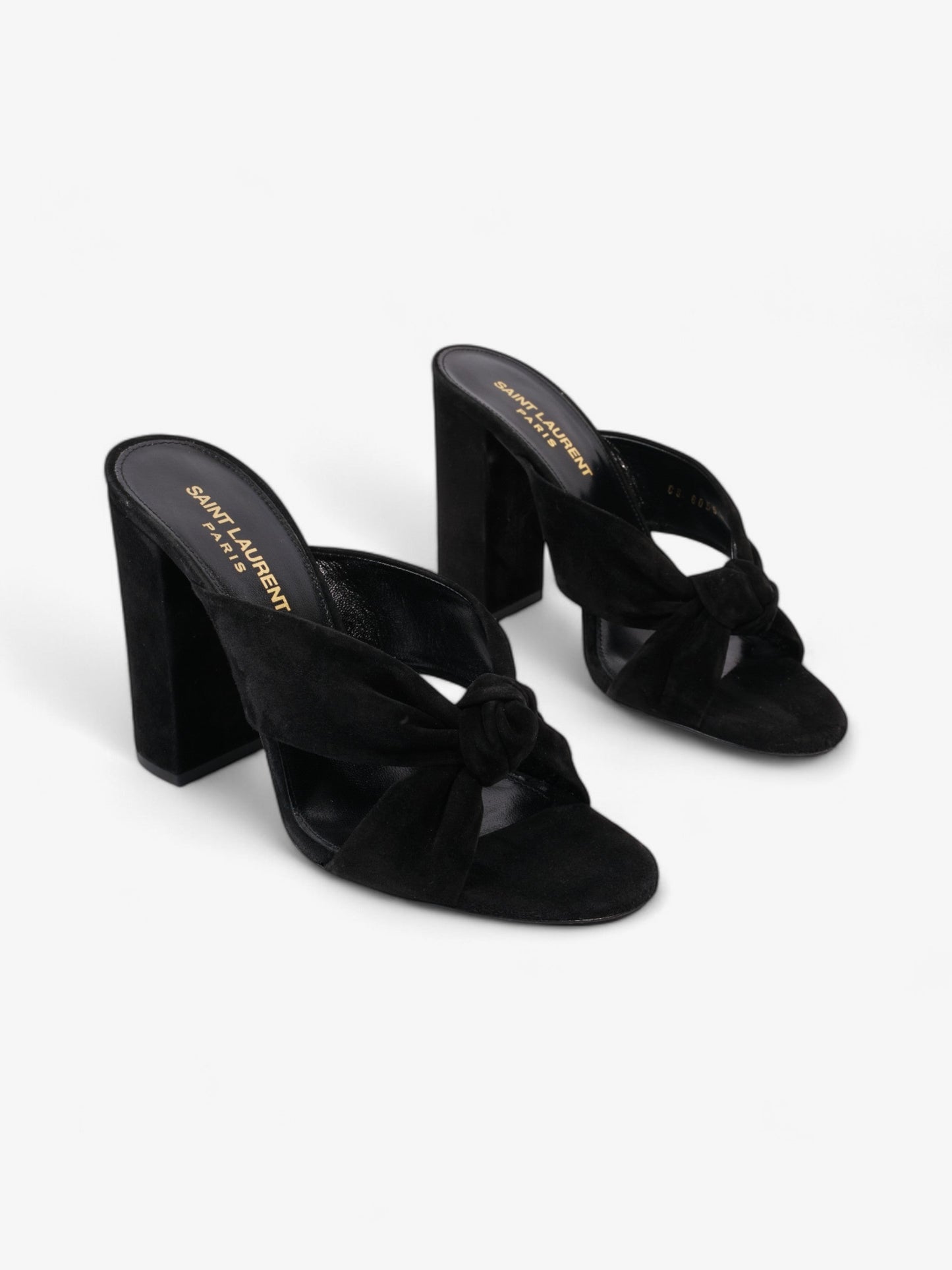 Saint Laurent Loulou Knot Sandals Black Suede Eu 37 5 Uk 4 5