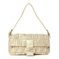 Fendi Metallic Lurex Zucca Baguette Gold Silver