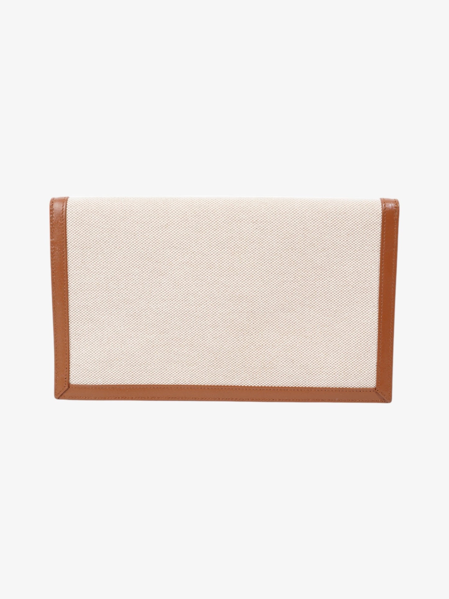 Saint Laurent Uptown Canvas Brown Clutch